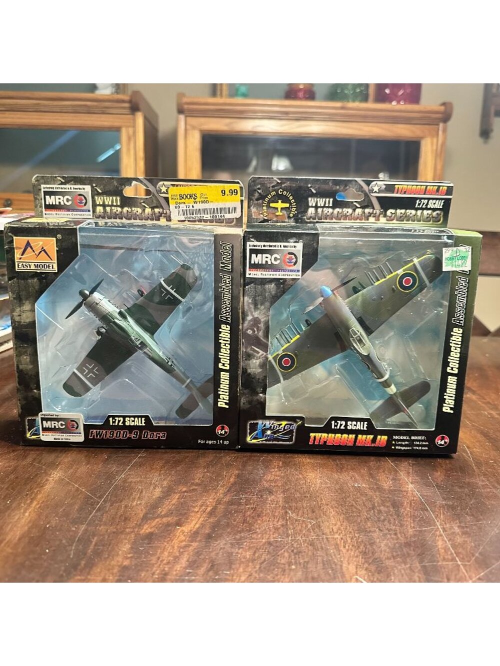 MRC WWII Aircraft Series 1:72 Scale Assembled Models - FW190D-9 Dora & Typhoon M